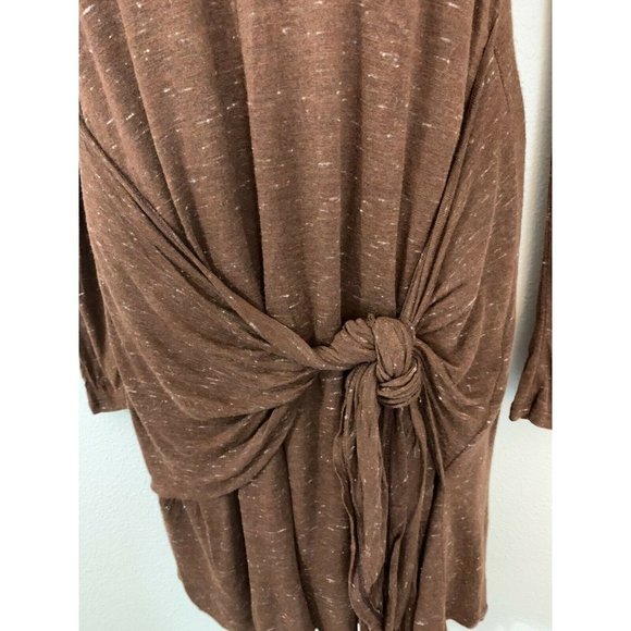 Anthropologie Dolan Left Coast Medium Wrap Tie Brown Long Sleeve Knit Dress - Picture 2 of 8